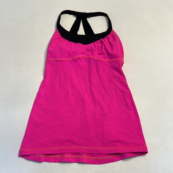 lululemon athletica Tops - 8. Lululemon Scoop Me Up Tank II Raspberry Glo Light / Black